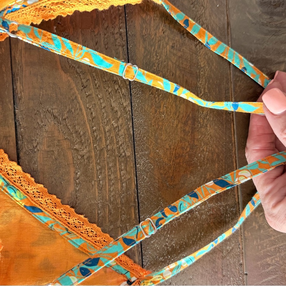 LOVE THE LABEL Opal Mini Dress in Orange Multi Samira Print - Picture 7 of 9